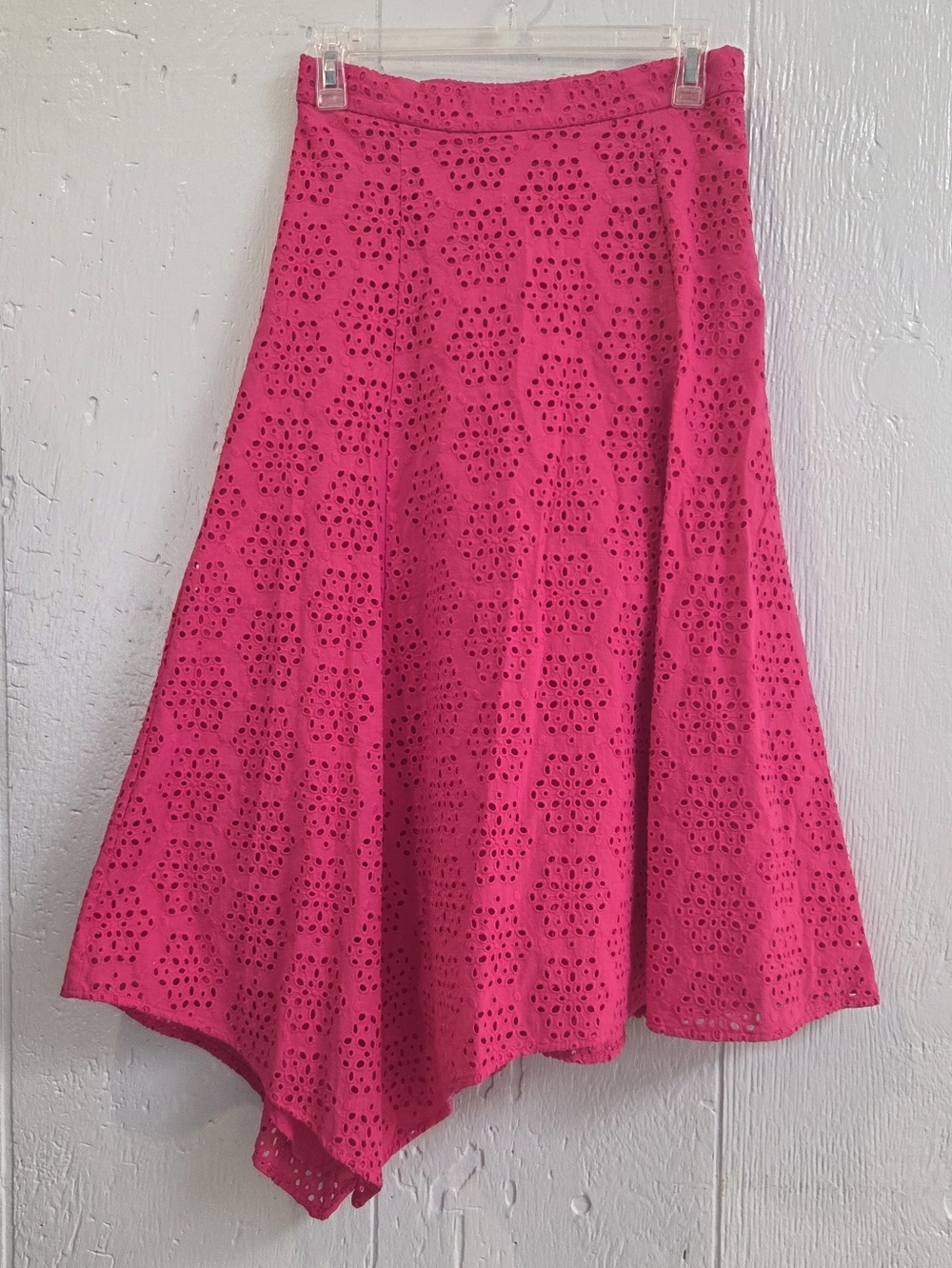 H&M Ww2Bright Pink Eyelet A-Line Women's Skirt